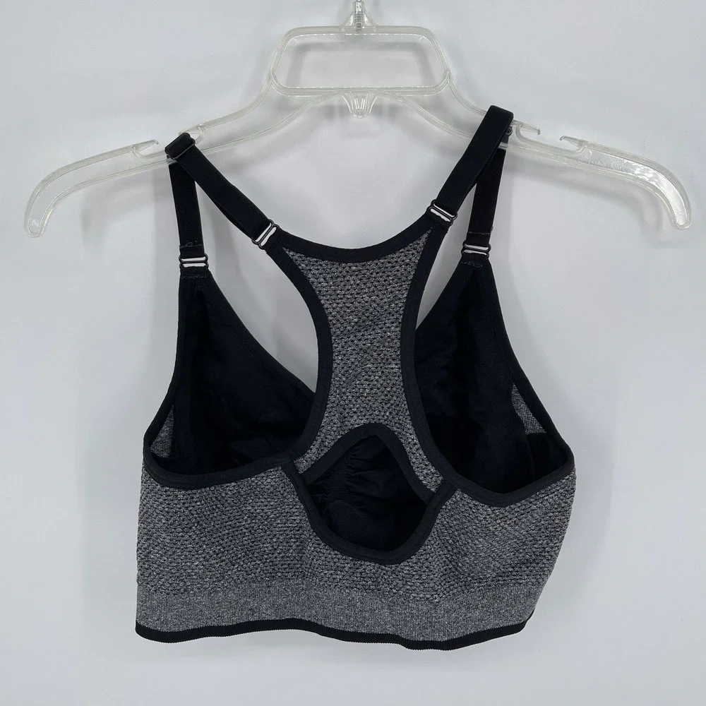 Women's Gray Marled Racerback Seamless Sports Bra Size Large‎